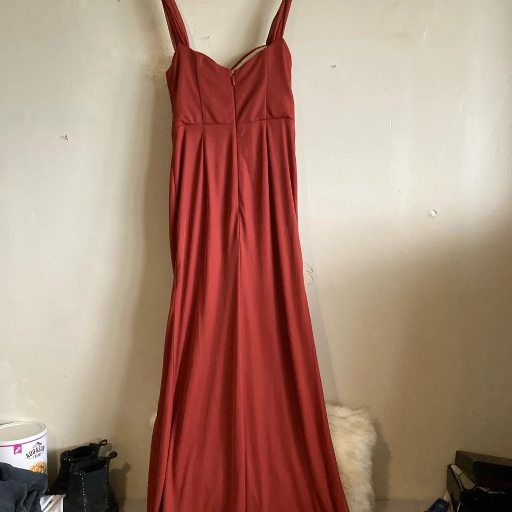 Azazie Yola Rust Bridesmaid Dress - Picture 6 of 10